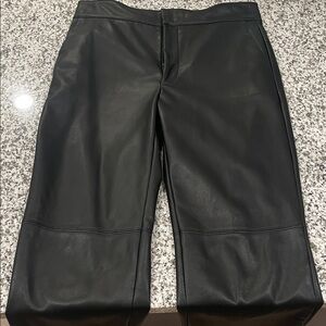 Banana Republic Black Straight Leg Faux Leather Pants